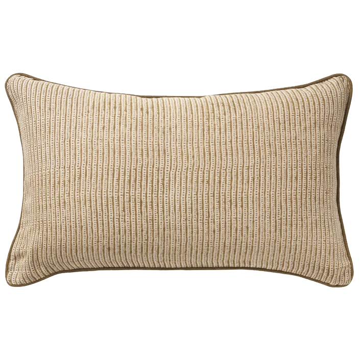 Lottie reversible linen cushion cover khaki 65 x 40cm