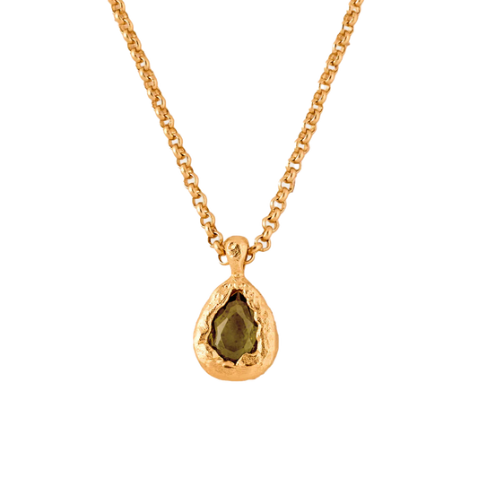 Agapée Lysia necklace gold with dark green glass