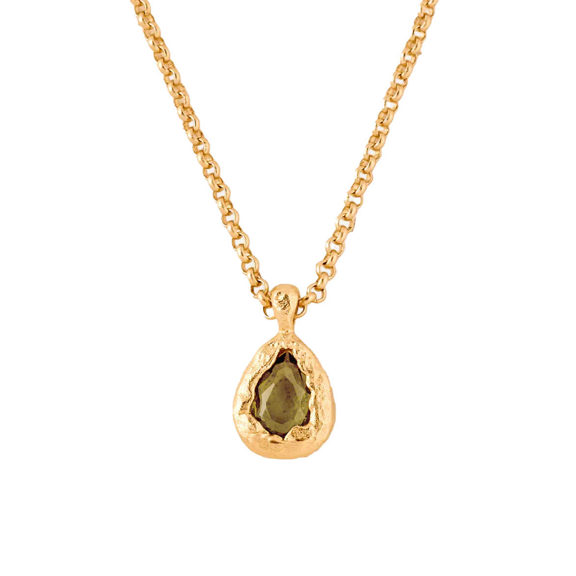 Agapée Lysia necklace gold with dark green glass