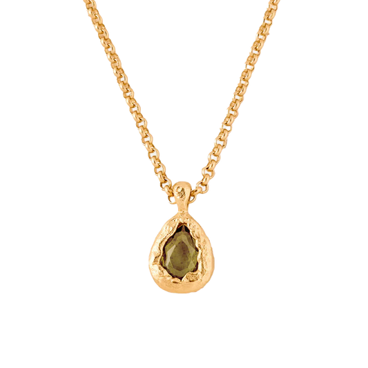 Agapée Lysia necklace gold with dark green glass