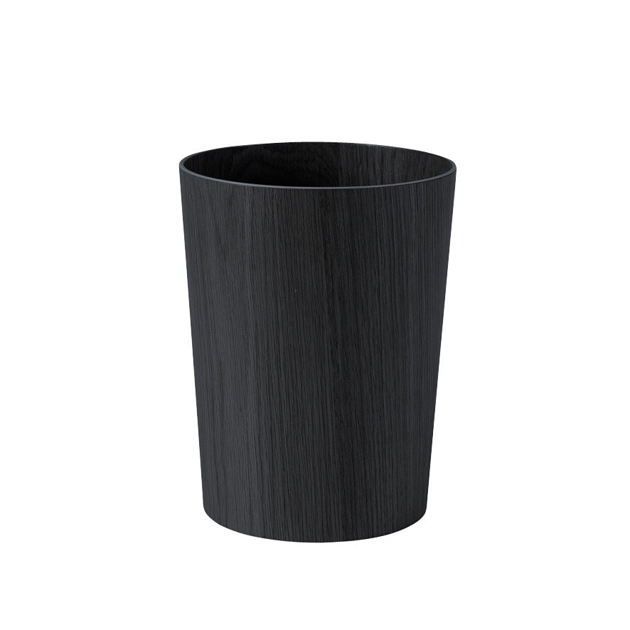 Oak veneer rubbish bin 19cm black