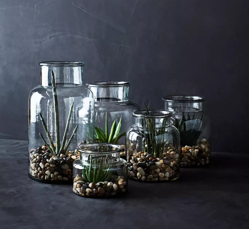 Clear glass vase 34cm