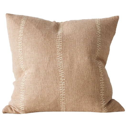Maddalena embroidered cushion cover biscotti 50cm