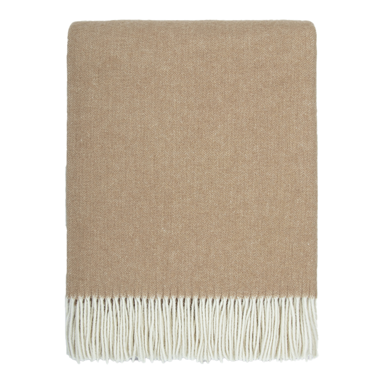Mosman merino wool throw 140 x 200cm sand