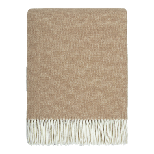 Mosman merino wool throw 140 x 200cm sand