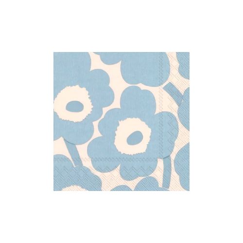 Marimekko unikko cocktail paper napkins set of 20 light blue