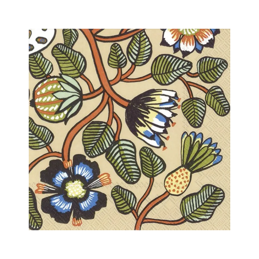 Marimekko paper napkins set of 20 tiara cream