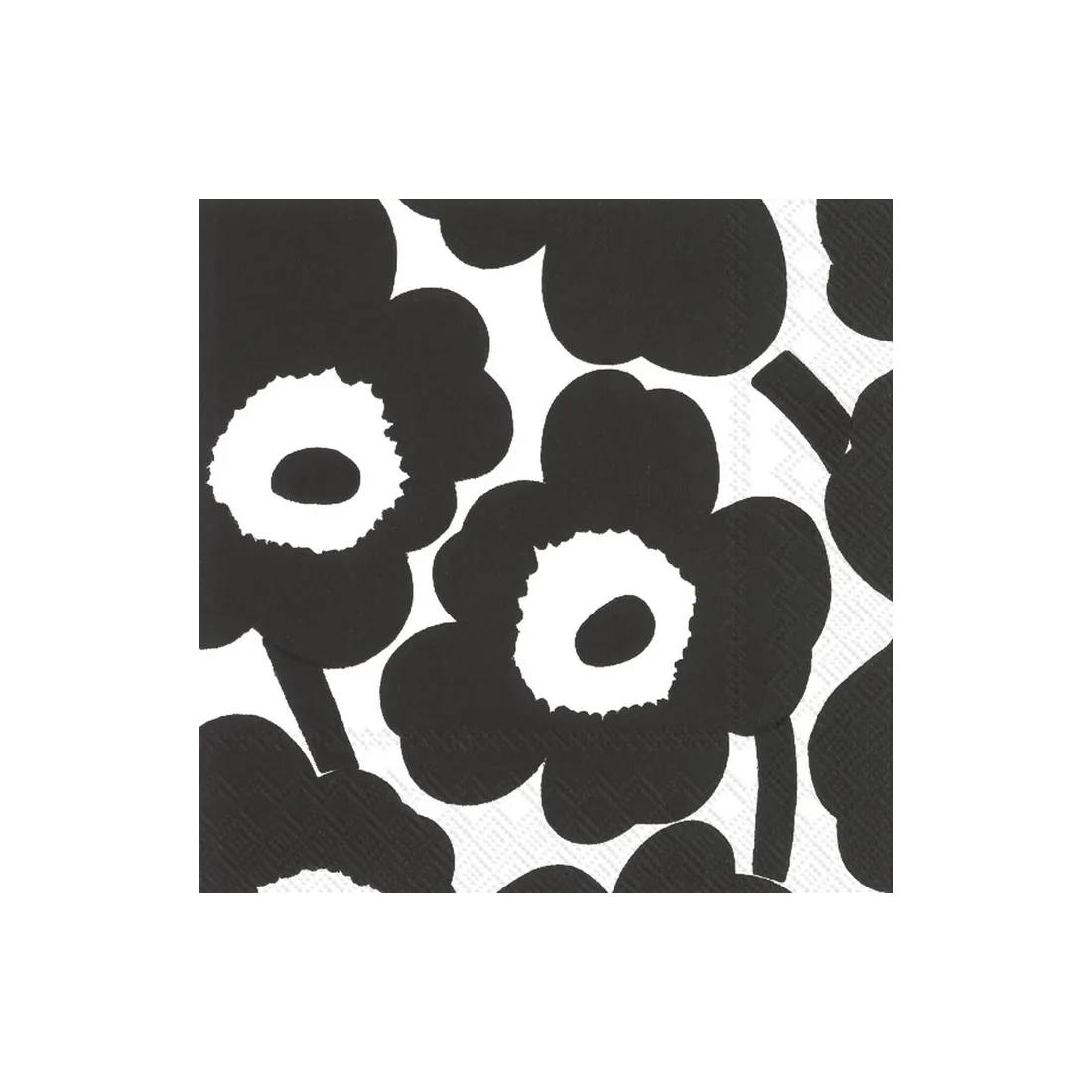 Marimekko unikko cocktail paper napkins set of 20 black