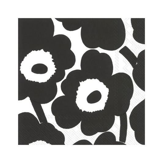Marimekko unikko paper napkins set of 20 black