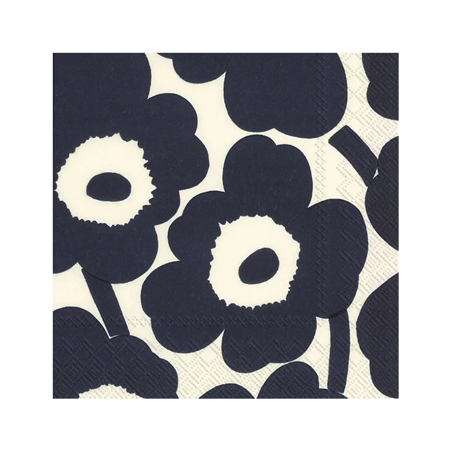 Marimekko unikko paper napkins set of 20 navy