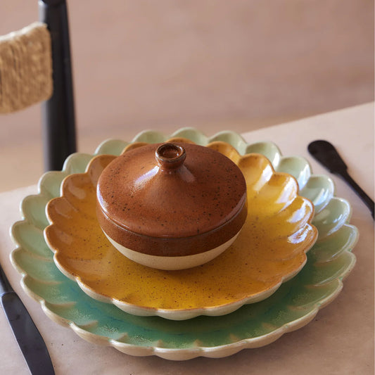 Marrakesh scalloped dish cumin 22cm