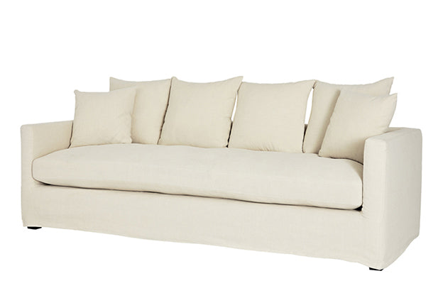 Martha linen cotton blend 3.5 seater sofa natural