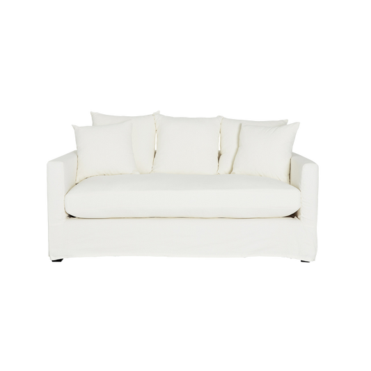 Martha linen cotton blend 2.5 seater sofa white