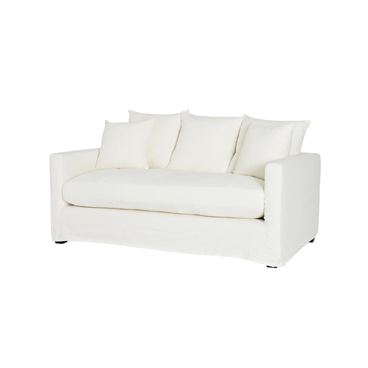 Martha linen cotton blend 2.5 seater sofa white