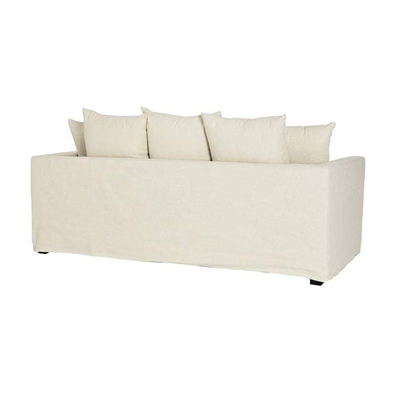 Martha linen cotton blend 3-seater sofa natural