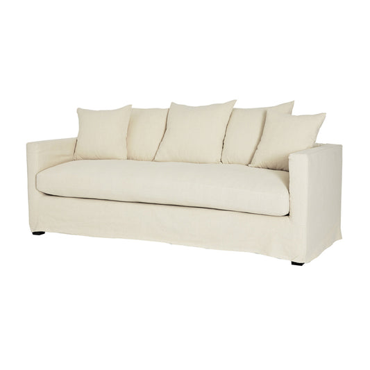 Martha linen cotton blend 3-seater sofa natural