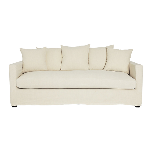 Martha linen cotton blend 3-seater sofa natural