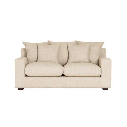 Melba 2.5 seater slip cover linen sofa salt & pepper