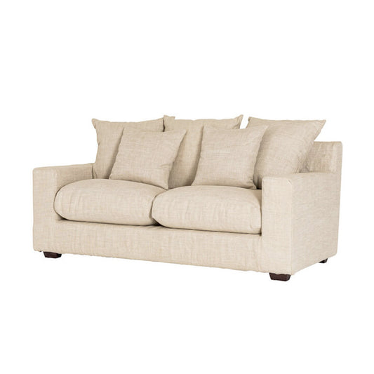 Melba 2.5 seater slip cover linen sofa salt & pepper