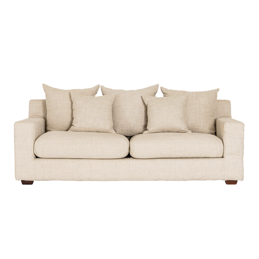 Melba 3-seater slip cover linen sofa salt & pepper