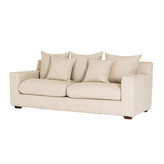 Melba 3-seater slip cover linen sofa salt & pepper