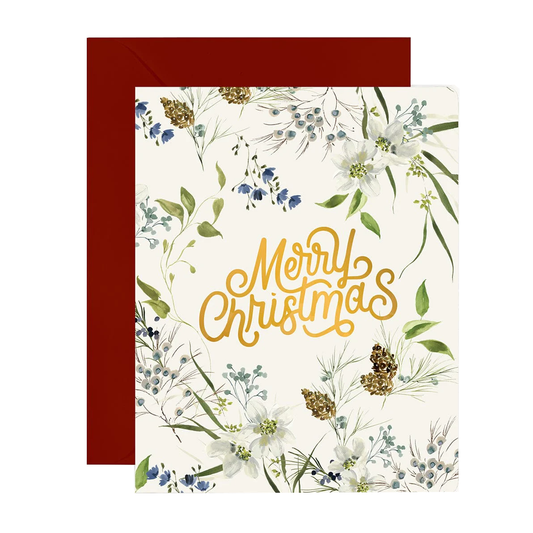 Merry Christmas floral card