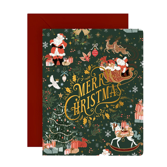 Merry Christmas jolly santa card