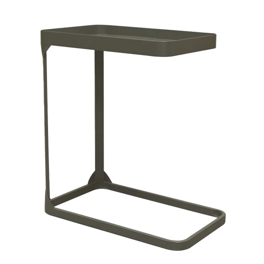 Metal sofa side table rectangular olive 30cm