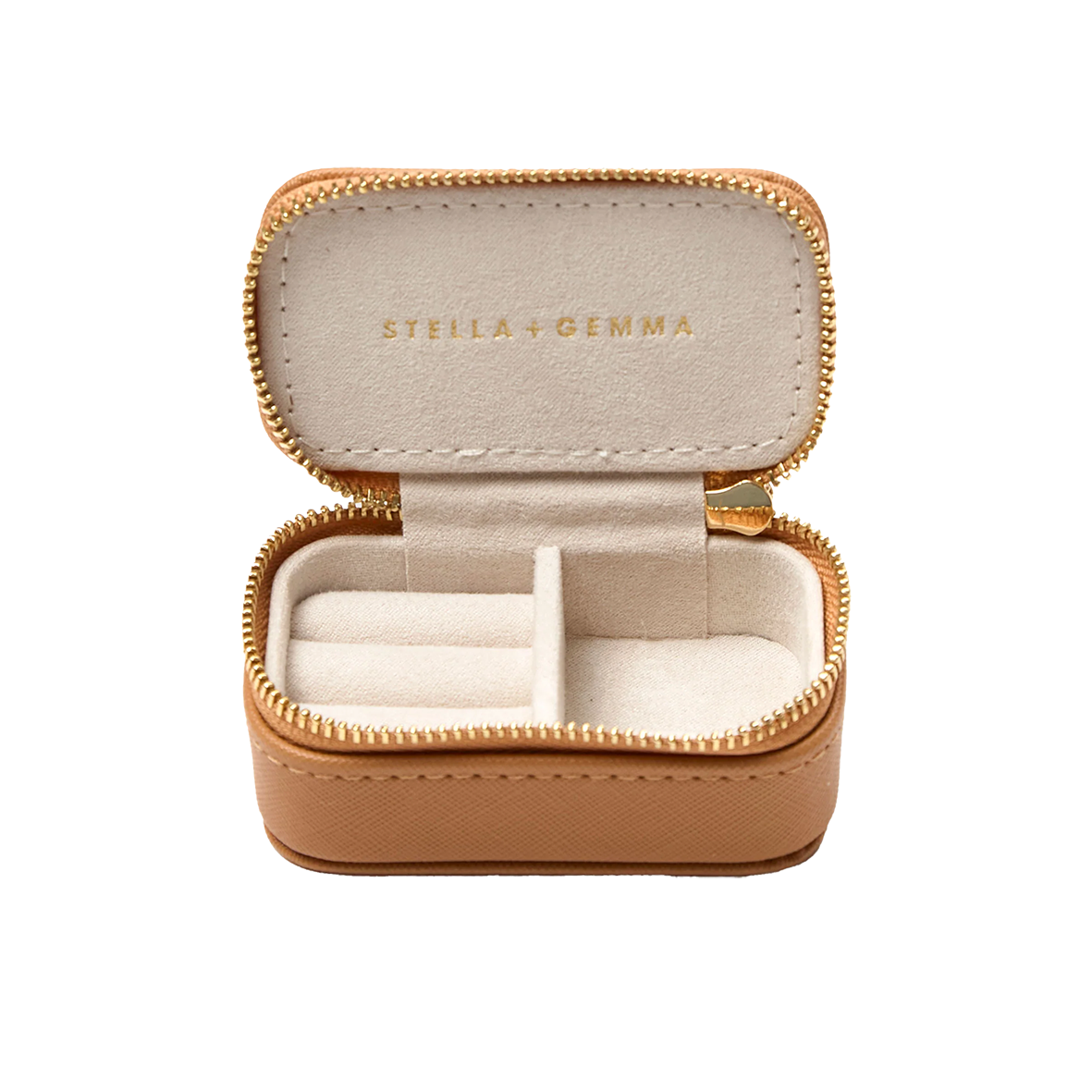 Mini rectangle jewellery box caramel 9cm