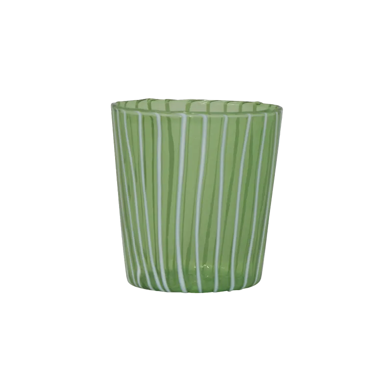 Miro striped glass tumbler green