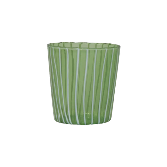 Miro striped glass tumbler green