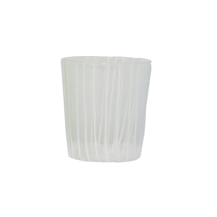 Miro striped glass tumbler white