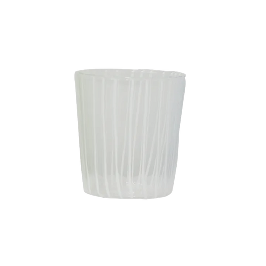 Miro striped glass tumbler white