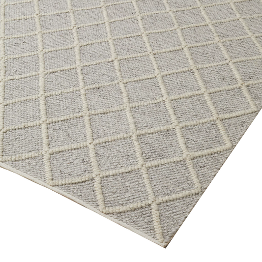 Weave Mitre wool rug feather 200 x 300cm