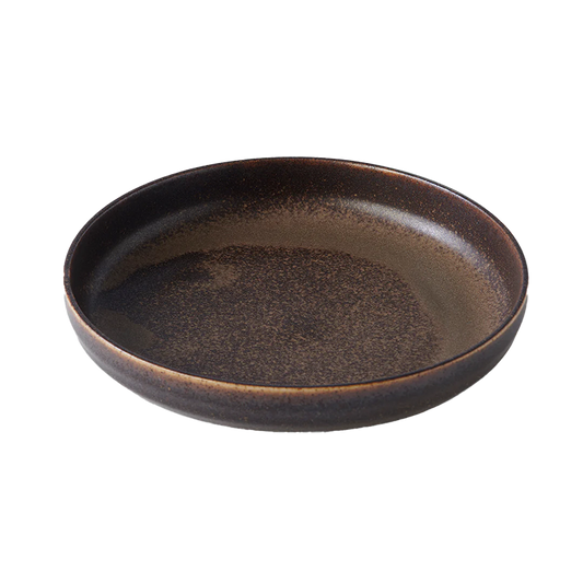 Mocha ceramic high-rim plate 20cm