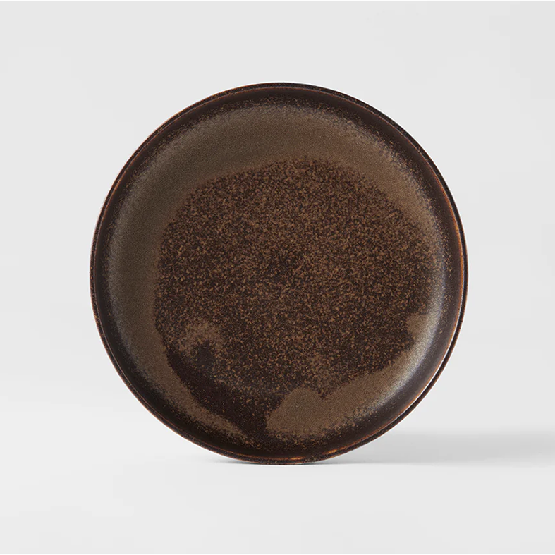 Mocha ceramic high-rim plate 20cm