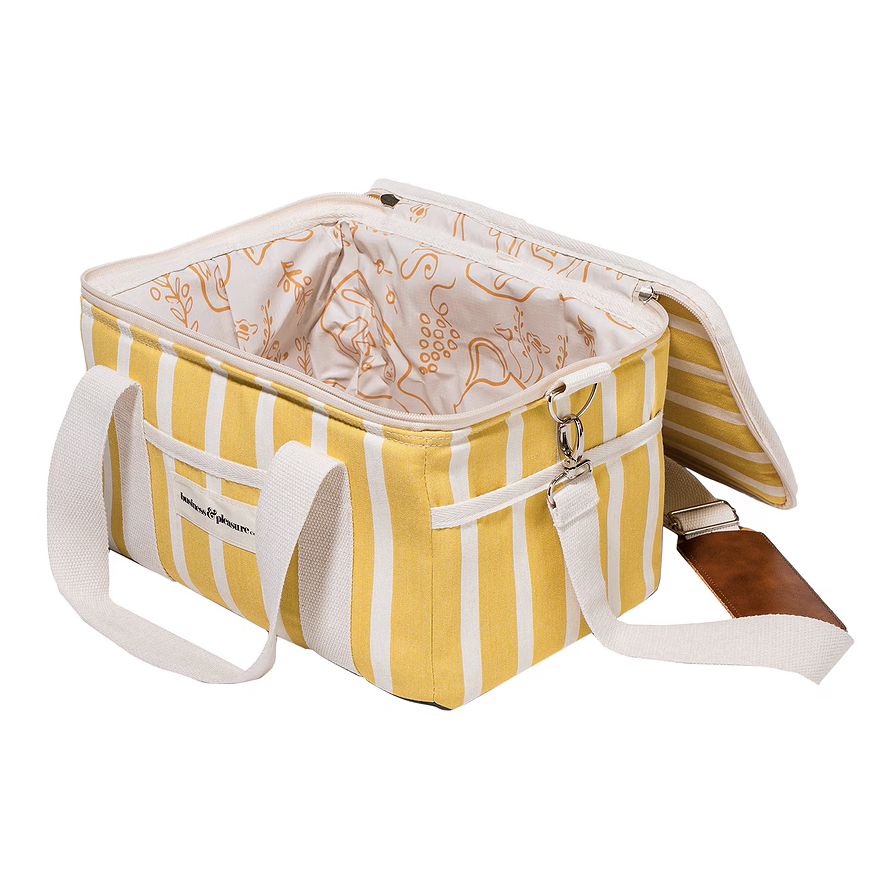 Premium cooler bag monaco yellow stripe 14 litre
