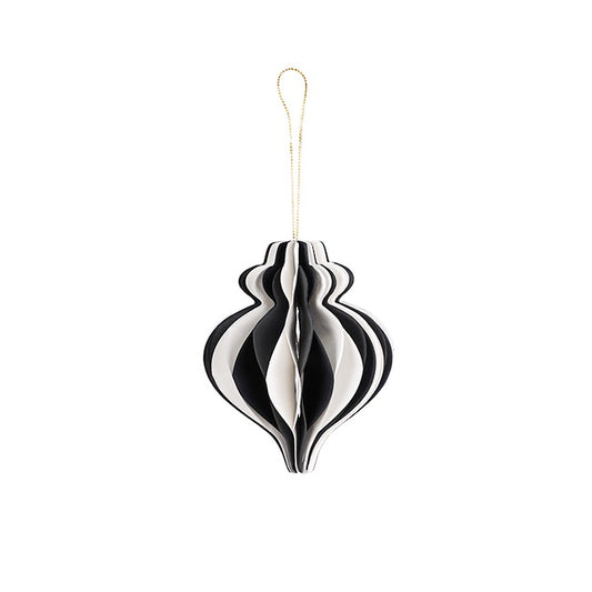 Monochrome hanging paper decoration 15cm