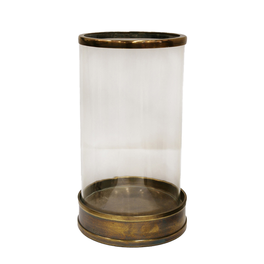 Brass finish hurricane lantern 28cm