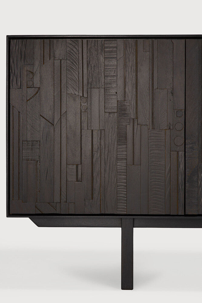 Mosaic teak 4-door sideboard 227cm