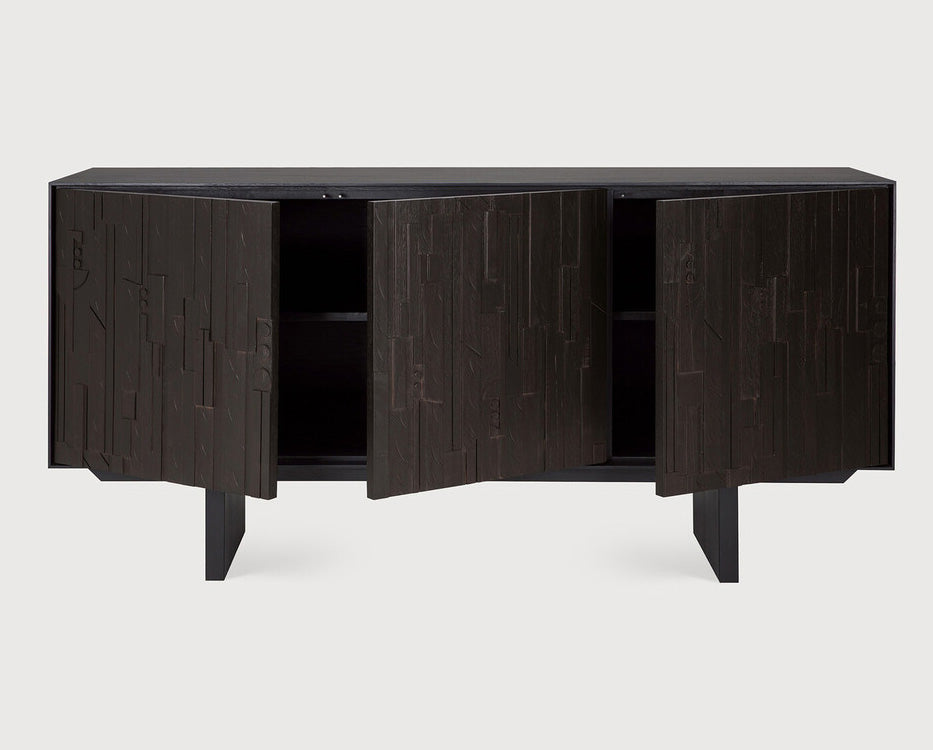 Mosaic teak 3-door sideboard 170cm