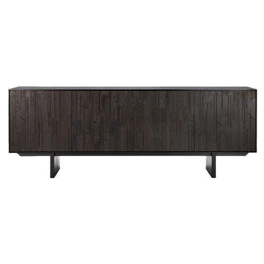 Mosaic teak 4-door sideboard 227cm
