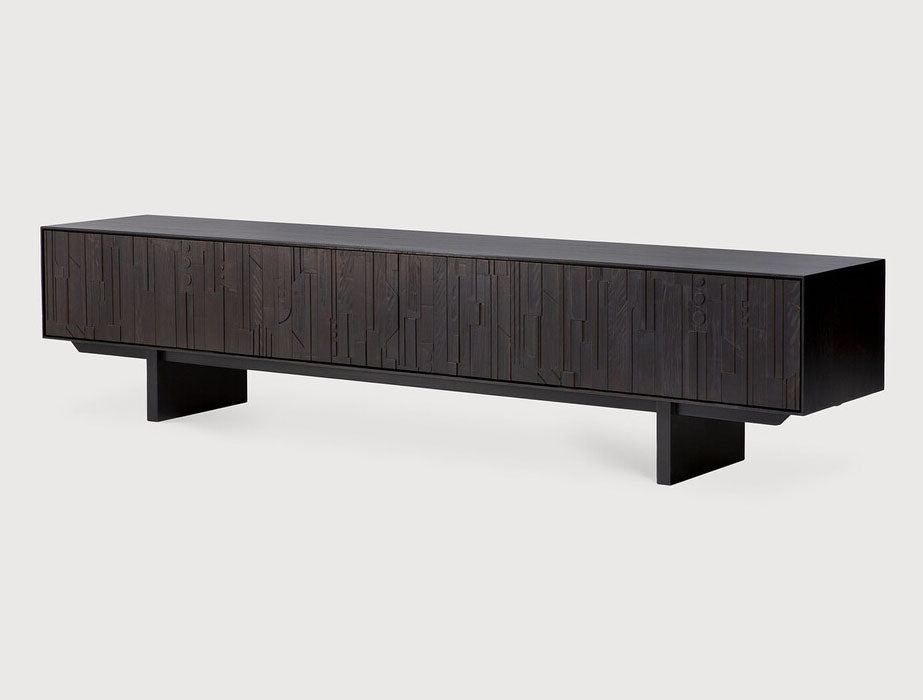 Mosaic teak entertainment unit 242cm