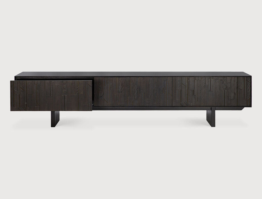 Mosaic teak entertainment unit 242cm