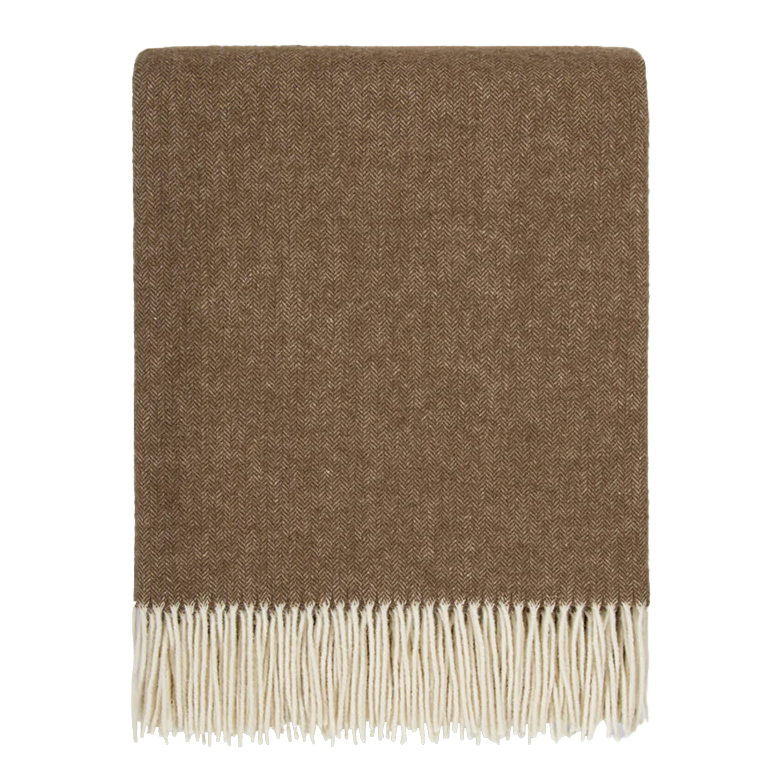 Mosman merino wool throw 140 x 200cm coffee