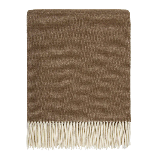 Mosman merino wool throw 140 x 200cm coffee