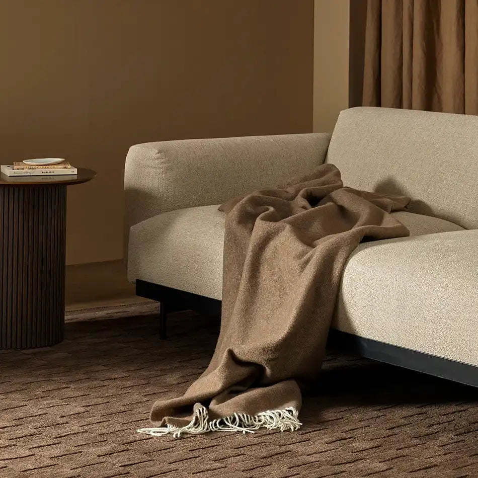 Mosman merino wool throw 140 x 200cm coffee