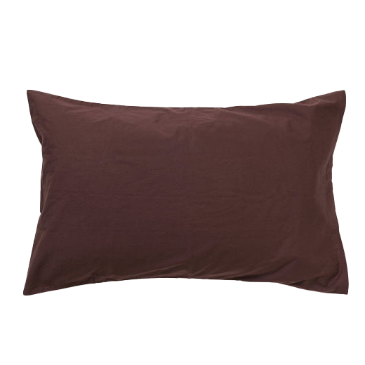 Washed organic cotton pillowcase pair mulberry