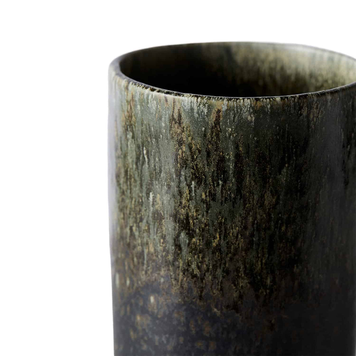 Muubs Lago stoneware vase forest green 18cm