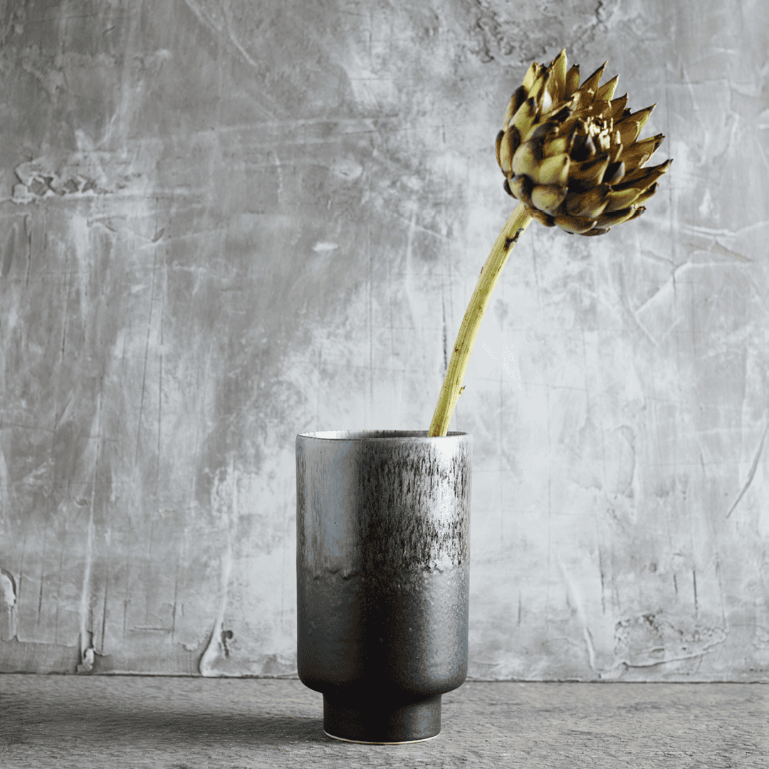 Muubs Lago stoneware vase forest green 18cm